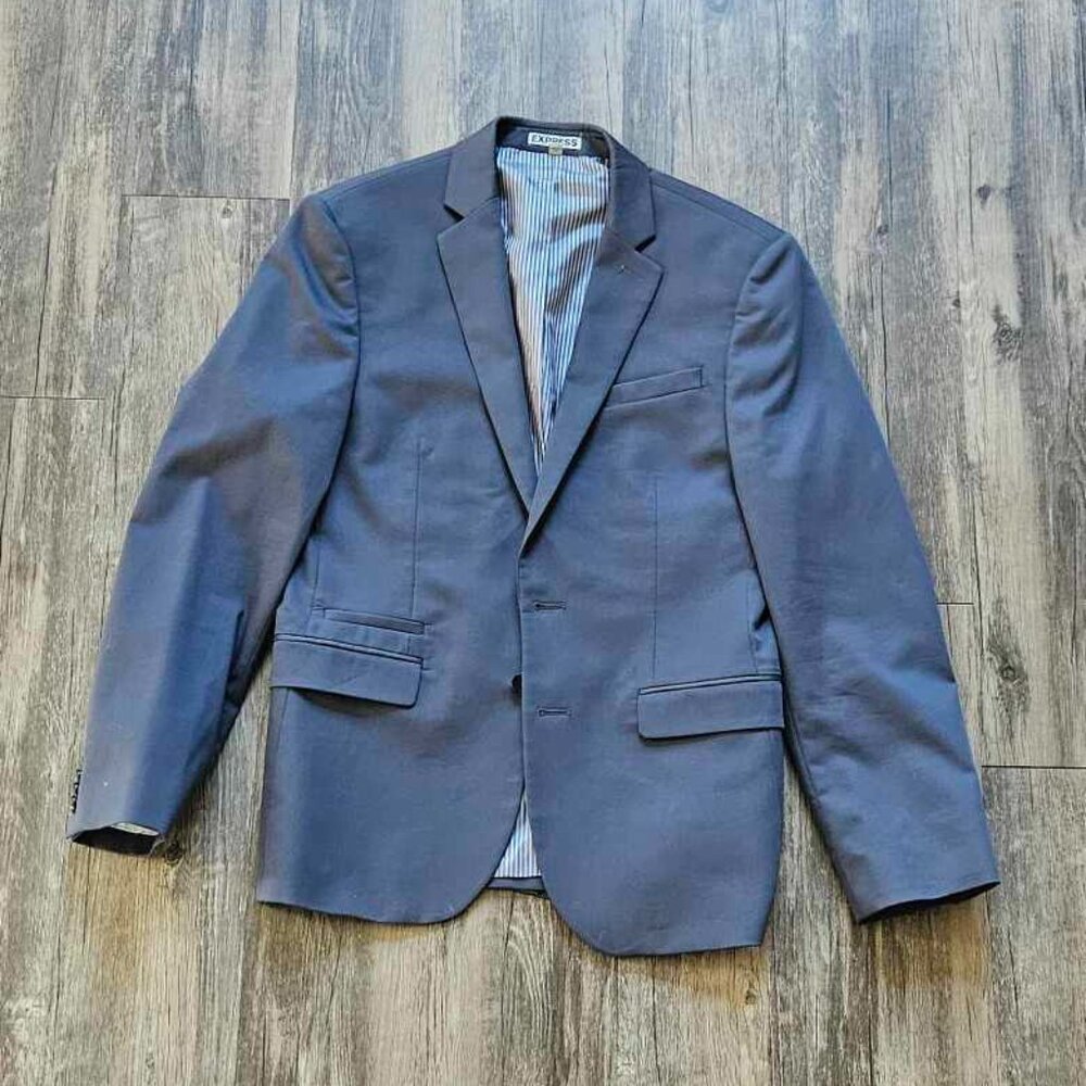 Express Charcoal Grey Fitted Suit 36S 30W 30L